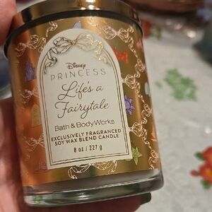 Nwt Bath & Body Works Disney Princess "Life's a Fairytale" Soy Wax Candle - Gold